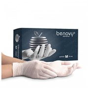 Перчатки нитриловые Benovy S белые 50 пар 4660286032384