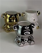 Стакан подставка BearBrick серебряный 2000000030852