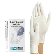 Перчатки нитриловые Foxy XS белые 50 пар 2000000053769