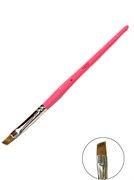 TARTISO Кисть для геля Slant №6 (розовая ручка) Kolinsky Hair 2050000113734