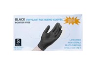 Перчатки Нитровинил Wally Plastic S, черные 50 пар 2014548976015