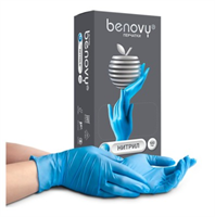 Перчатки нитриловые Benovy M голубые 100 пар 4650266786062
