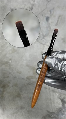 Кисть Lakres для геля овальная широкая  № 6 wood 2000000048512