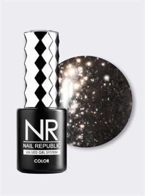 Nail Republic-385 Night life гель-лак жидкий кристалл, Серый 10 мл 2000000099170
