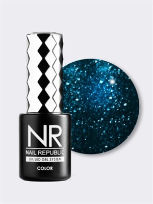 Nail Republic-451 Aquamarine гель-лак, Мерцающий сине-зеленый 10 мл 1119785