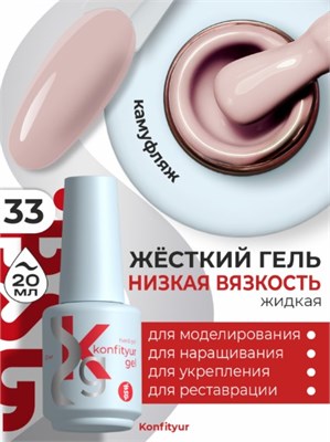 BSG Жёсткий гель в бутылке Konfityur №33 НИЗКАЯ ВЯЗКОСТЬ (20 мл) 4660633403157