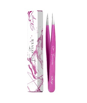FreiAVIVER Точечный пинцет для бровей Sharp, розовый 2000780251492