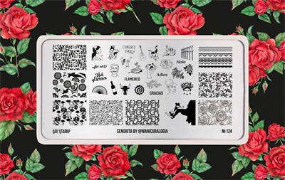 Пластина для стемпинга Go! Stamp 124 Senorita by @manicuralogia 2546131603621