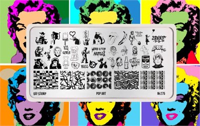 Пластина для стемпинга Go! Stamp 275 Pop Art 2546131605915