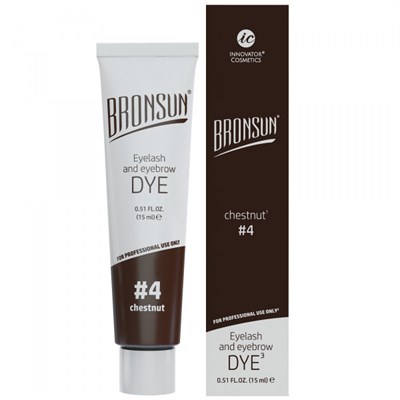Краска для ресниц и бровей BRONSUN, цвет каштан #4, 15 мл (ЧЗ) 4620021332476-1