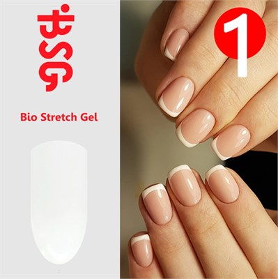 Цветная гель-краска BSG White french для прорисовки френча, белая плотная (5мл) 6031600001016