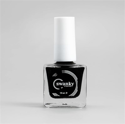 Swanky Stamping Лак для дизайна ногтей S001 черный 18мл 7693733360041