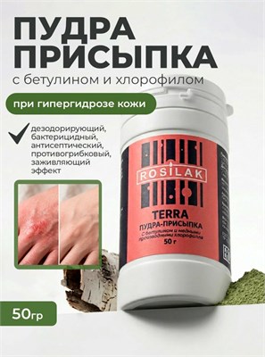 Rosilak Пудра-присыпка с бетулином и хлорофилом TERRA, 50г 4630012571562