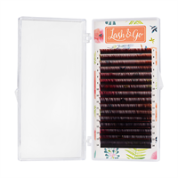 Омбре ресницы Lash&amp;Go микс 0,07/C/7-14 mm "Красный" (16 линий) 4630073757929