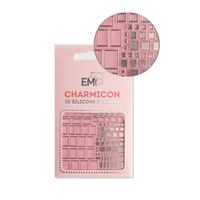 E.Mi Charmicon 3D Silicone Stickers №159 Квадраты серебро 2011000023539